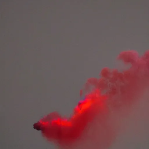 Prompt: red smoke in the shape of magical dragon