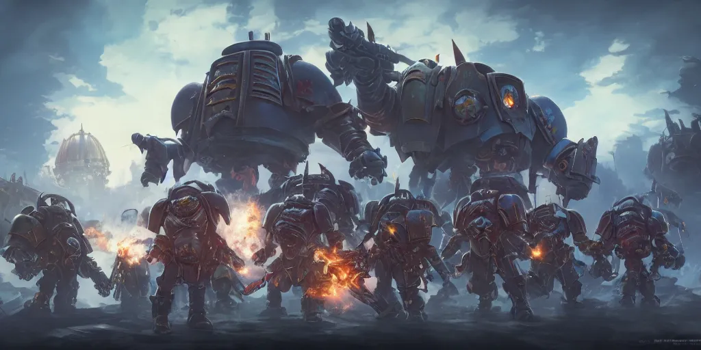 Image similar to warhammer 4 0 k, studio ghibli, pixar and disney animation, sharp, rendered in unreal engine 5, anime key art by greg rutkowski, bloom, dramatic lighting