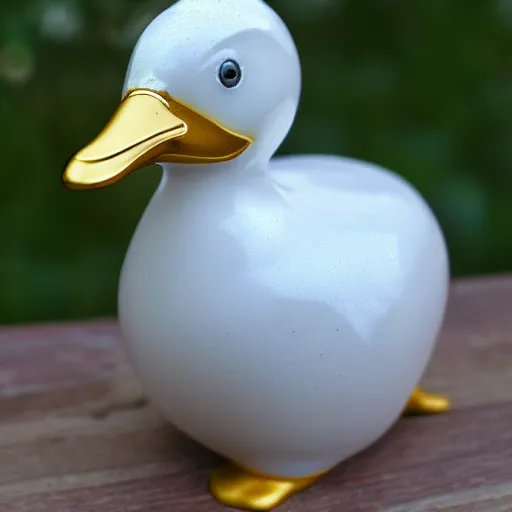 Image similar to porcelain duck with gold chain