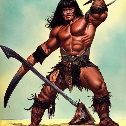 Image similar to conan the barbarian by frank frazzetta