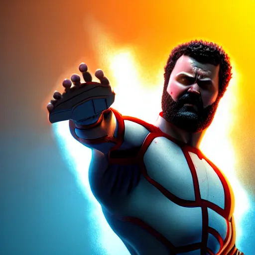 Prompt: A photorealistic Invincible - Robert Kirkman, 'Invincible' Renewed for Season 2 and 3 by Amazon, Invincible Animated Series, magical realism, texture, radiant colors, fantasy, trending on artstation, volumetric lighting, micro details, 3d sculpture, ray tracing, 8k