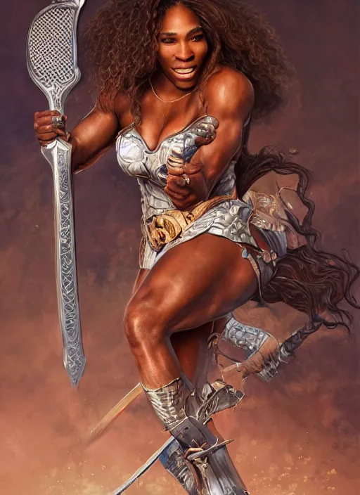 mindblowing, serena williams as a female wizard, black wizard hat, robes,  deep focus, d & d, fantasy, intricate, elegant!!, beautiful, highly  detailed, digital painting, artstation, concept art, matte, sharp,  illustration, hearthstone, art