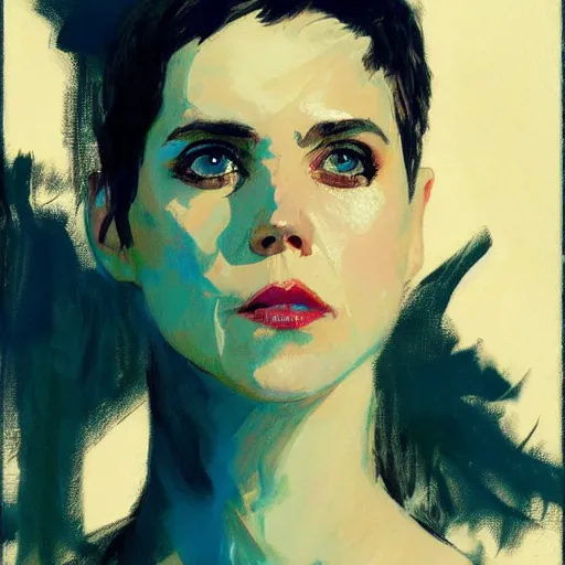 Prompt: alison brie as furiosa, intricate, elegant, highly detailed, greg manchess, mucha, liepke, ruan jia, jeffrey catherine jones, ridley scott