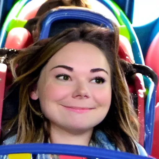 Prompt: icarly on a rollercoaster detailed face