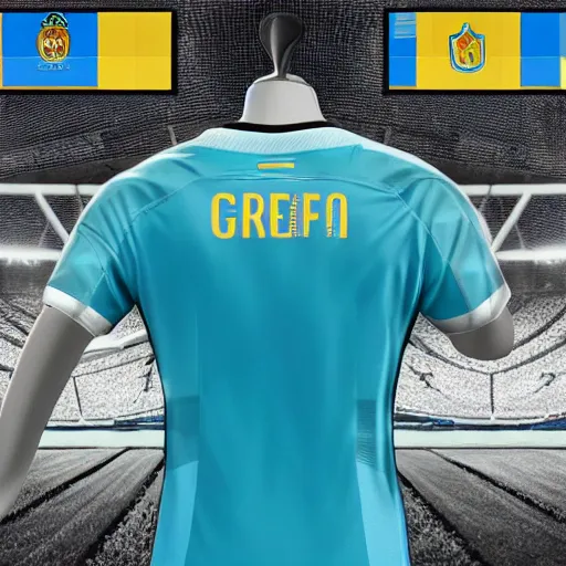 Image similar to Grêmio FBPA soccer jersey, realistic, 4k, uhd, real life