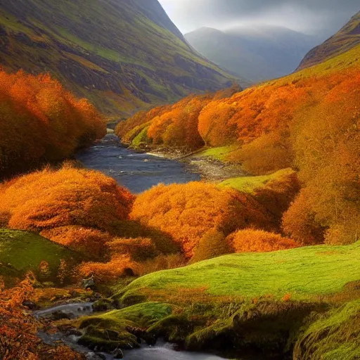 Image similar to beautiful autumnal scottish valley view by tyler edlin