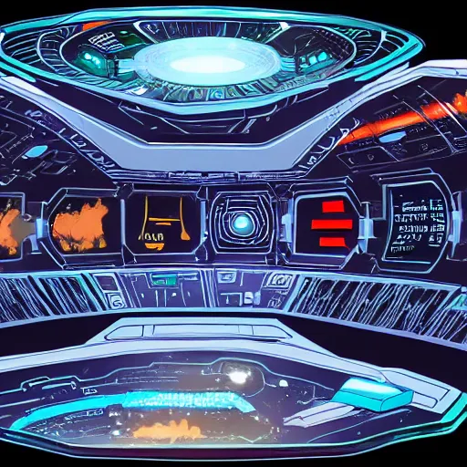 Prompt: sci-fi interface of a spaceship