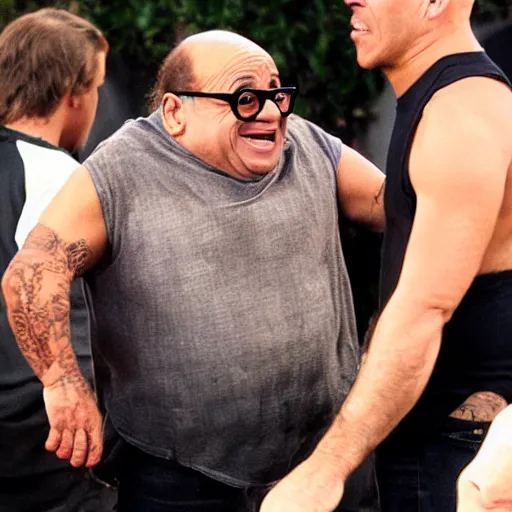 Image similar to danny devito as anthony kiedis