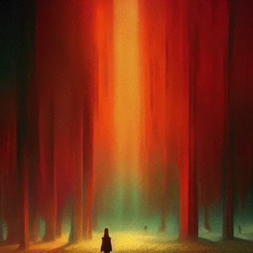 Prompt: critical detail, atmospheric dreamscape painting, dramatic lighting, evokes a sense of wonder, digital art, sharp focus, wlop by ( artstation jeremiah ketner and leonardo da vinci and greg rutkowski ), cinematic, a simple textured vector based illustration, masterpiece : a dramatic framing of a challenge, contrasting colors