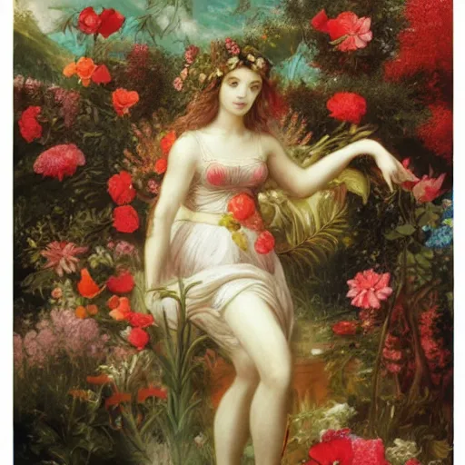 Image similar to persephone ( the gathering of flowers )