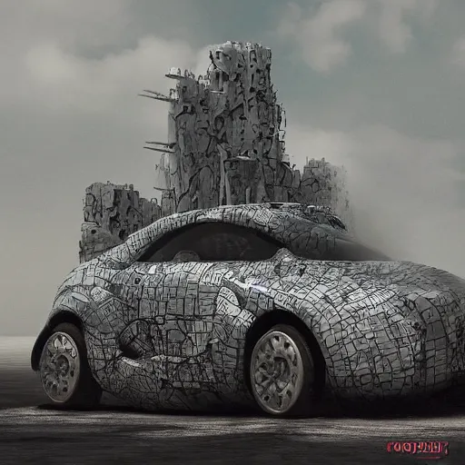 Image similar to car Ash Thorp khyzyl saleem car : medium size : in oil liquid, organic architecture medium sizeforms : 7, u, x, y, o medium size forms: Kazimir Malevich forms : brutalist medium size forms: keyshot, unreal engine 5, high reflections, oil, liquid, high glossy, ultra detailed, 4k, 8k, 16k: blade runner 2049 colors