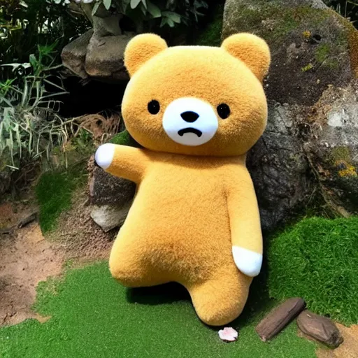 Prompt: rilakkuma on love island