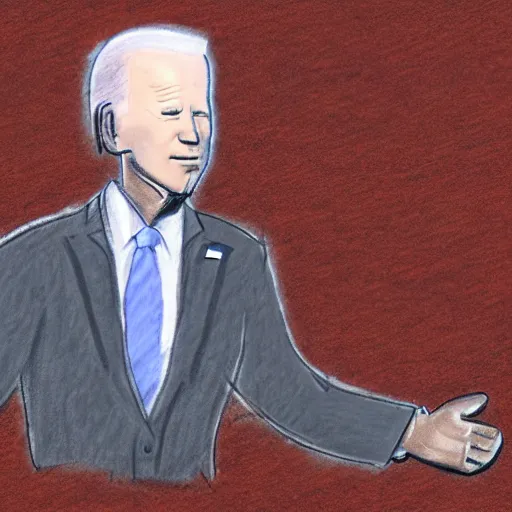 Prompt: drawing of Joe Biden , dressed in an alien costume , walking in the desert