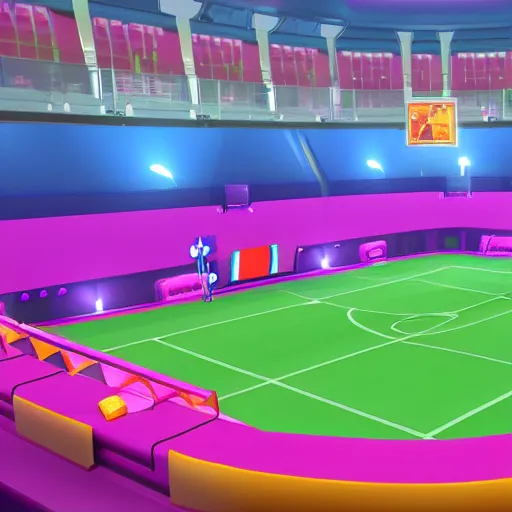 Prompt: sport arena with amazing colors, by brawl stars style