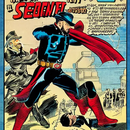 Prompt: ulysses s grant fighting robert e lee, marvel comics comic book cover superhero comic