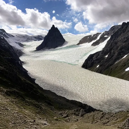 Prompt: took a pic of this exploding lake while hiking in the alps #nature #crazy