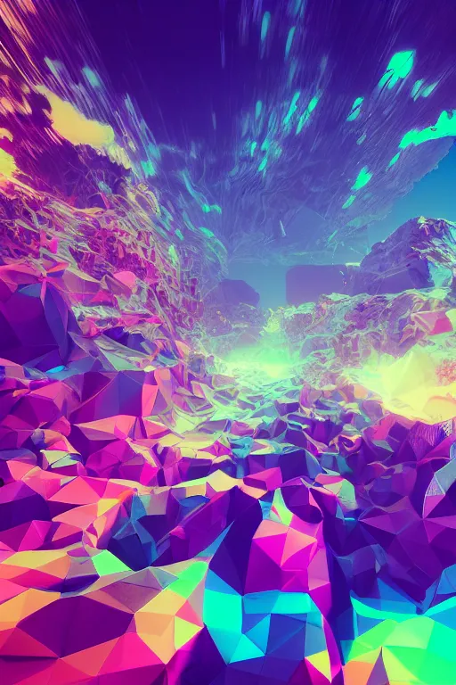 Image similar to volumetric photo of all the people of Planet earth, unreal engine, retrowave color palette, 3d render, lowpoly, colorful, digital art