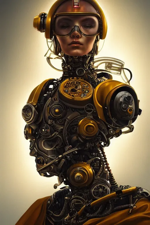 Prompt: a beautiful ultra detailed fine art portrait of a futuristic mechanical cybernetic firefighter cyborg, by tom bagshaw and anna dittman, studio lighting, firefighter, golden ratio composition, 3 5 mm lens, cybernetic scifi, deep depth of field, artstation, 8 k