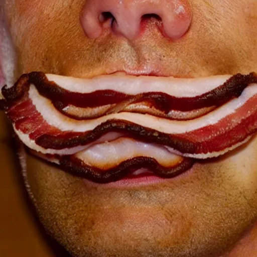 Prompt: bacon mustache