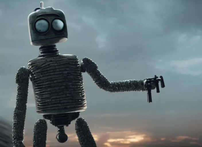 Image similar to film still of bender in the scifi movie, 4 k