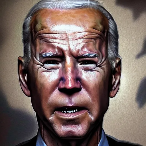 Image similar to hyperrealistic mixed media high resolution painting of Joe Biden with dilapidated body is Gollum skulking in a dark cave, stunning 3d render inspired art by Jamie Salmon and István Sándorfi and Unreal Engine and Greg Rutkowski, perfect facial symmetry, realistic flesh, dim volumetric lighting, 8k octane beautifully detailed render, full body shot, post-processing, extremely hyper-detailed, intricate, epic composition, highly detailed attributes, highly detailed atmosphere, cinematic lighting, masterpiece, trending on artstation, very very detailed, masterpiece, stunning, flawless completion, lifelike texture, perfection,