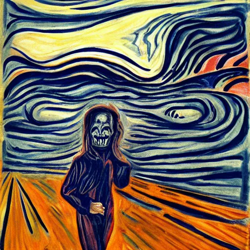 Image similar to vengeance, in the style of munch