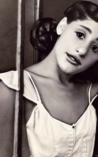 Image similar to photo of Ariana Grande in the depression-era, photorealism by of Dorothea Lange