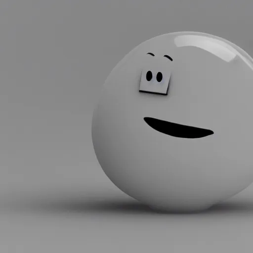 Prompt: a terrible 3 d render of a shocked emoji