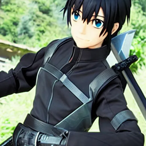 Image similar to Remi Malek as Kirito in Sword Art Online Movie Adaptation