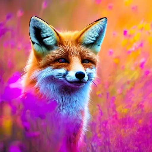 Prompt: ethereal fox, colorful, bright, award winning photo, 8k