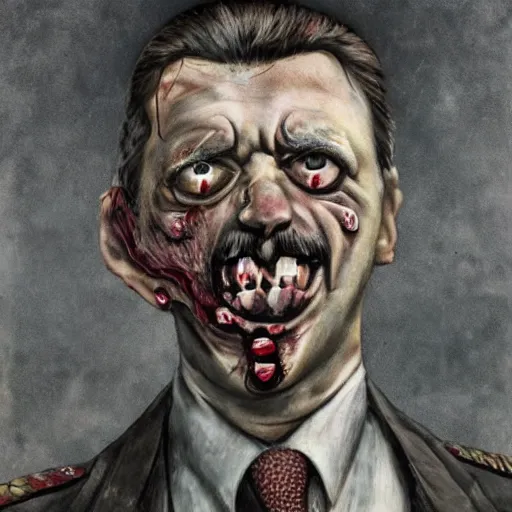 Image similar to igor ivanovich strelkov became an aggressive bloody lovecraftian degenerate abomination, photo - realistic, color image, 2 k, highly detailed, bodyhorror, occult art