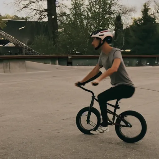 Prompt: mid - 3 0 s hipster riding a bmx bike, 4 k,