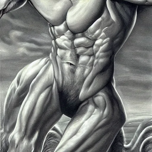 Image similar to beautiful lifelike painting of a centaur centaur centaur chimera tom cruise torso, majestic cinematic, hyperreal detailed facial features and uv lighting, art by ed roth and basil wolverton