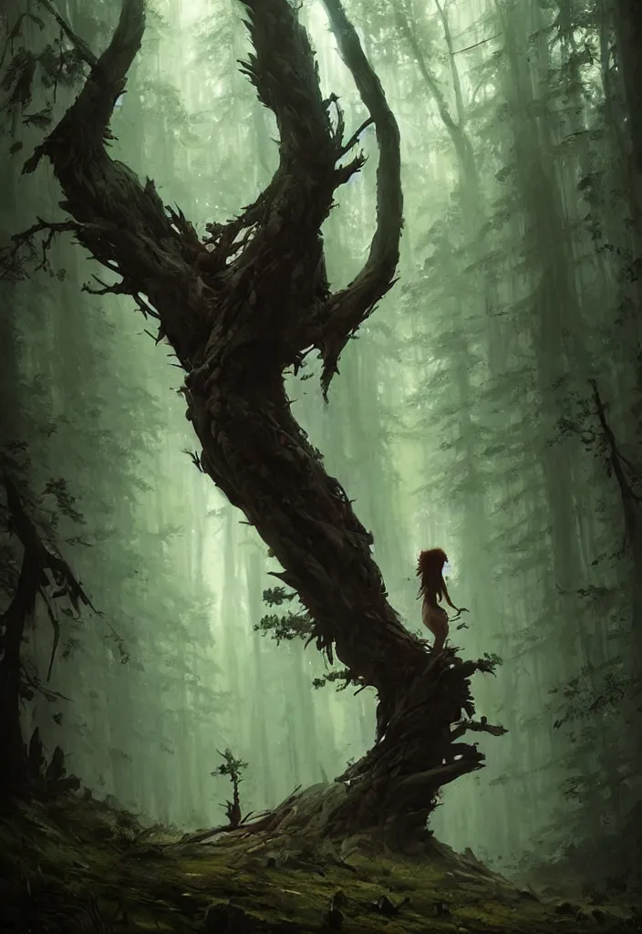 Image similar to Spirit soul of forest, by Greg Rutkowski