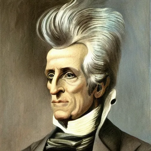 Prompt: andrew jackson wearing a suit of armor, salvador dali painting
