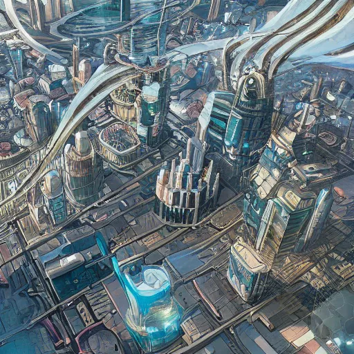 Prompt: a city floating in space, digital art, insanely detailed, trending in artstation, hd