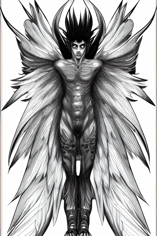 Prompt: a male harpy, symmetrical, highly detailed, digital art, sharp focus, trending on art station, anime art style