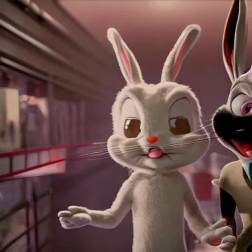 Image similar to bugs bunny screenshot from marvel movie