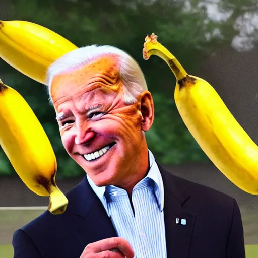 Image similar to tabloid photograph of Joe Biden slipping on a banana peel