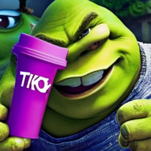 Image similar to tiktoker shrek