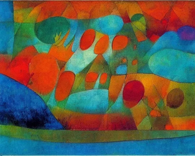 Image similar to Ocean waves in a psychedelic dream world. DMT. Curving rivers. Paul Klee. Zao Wou-ki.