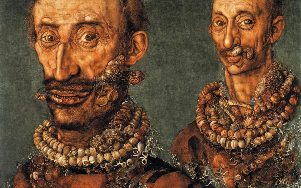 Image similar to giuseppe arcimboldo's portrait of captain jacques - yves cousteau