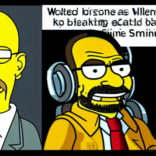 Image similar to walter white from breaking bad as simpson character