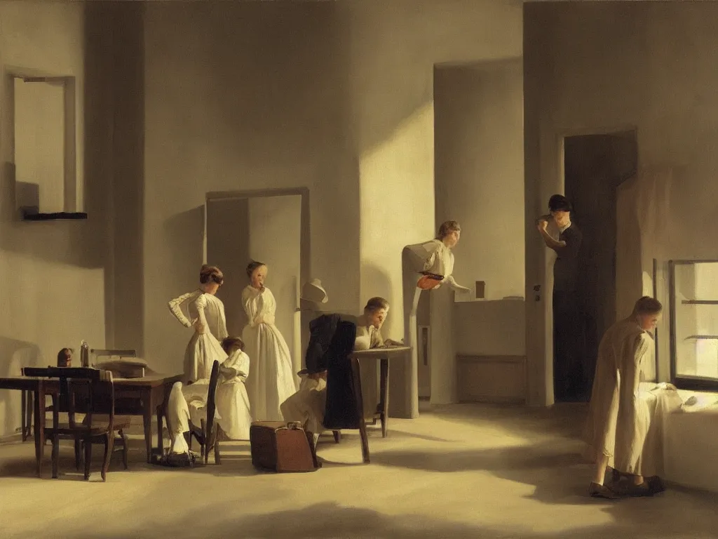 Image similar to a painting of a drama by peter ilsted