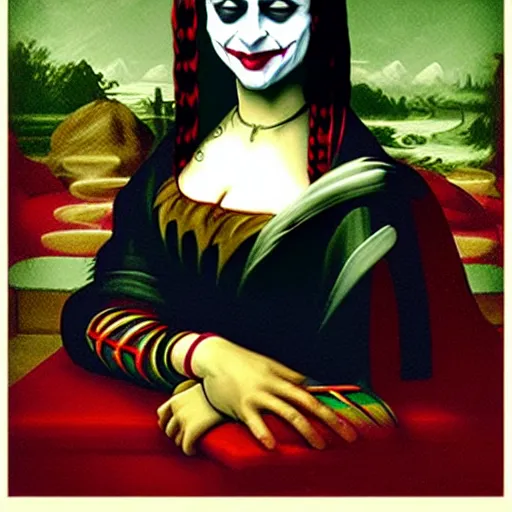 Image similar to the Joker as Monalisa