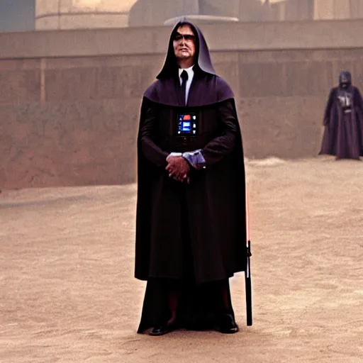 Prompt: mr. beans as a sith lord in star wars, film still, cinematic, extremely detailed