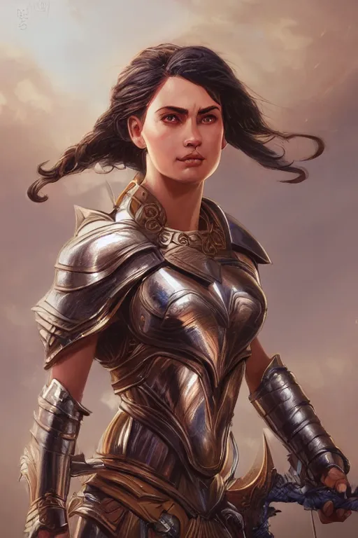 Image similar to amazon valkyrie athena, d & d, fantasy, portrait, highly detailed, headshot, digital painting, trending on artstation, concept art, sharp focus, illustration, art by artgerm and greg rutkowski and magali villeneuve