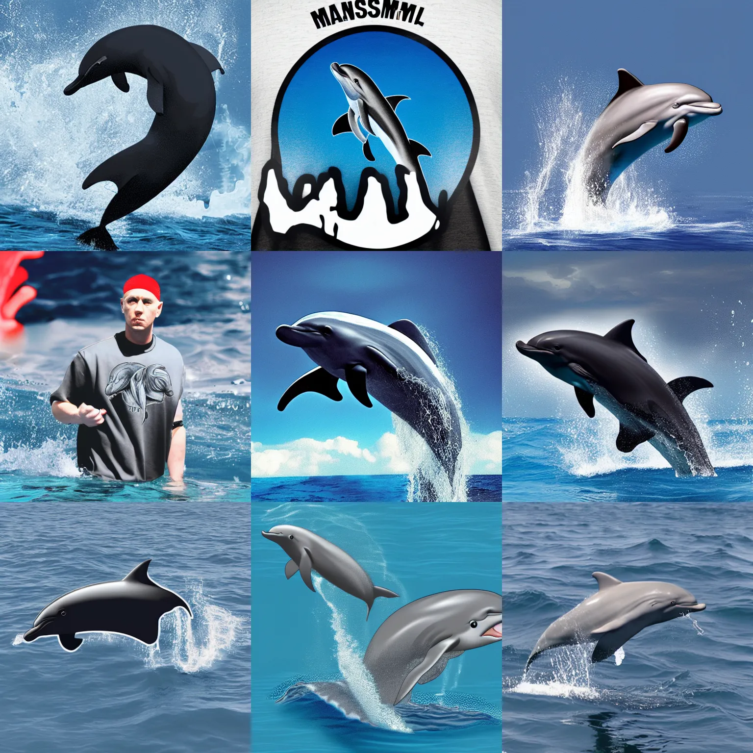 Prompt: eminem dolphin chimera