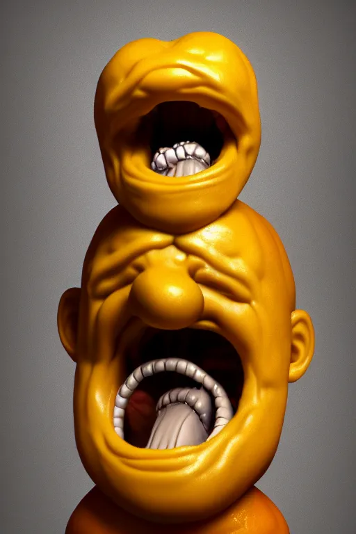 Prompt: a man made of cheese screaming, extremely detailed, trending on artstation, 8 k, - w 7 6 8