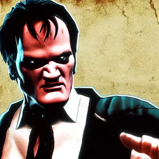 Image similar to quentin tarantino in the video game mortal kombat